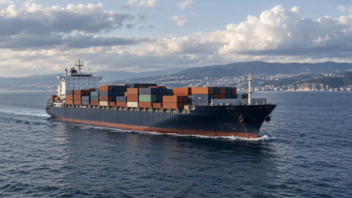 Container ship at sea
