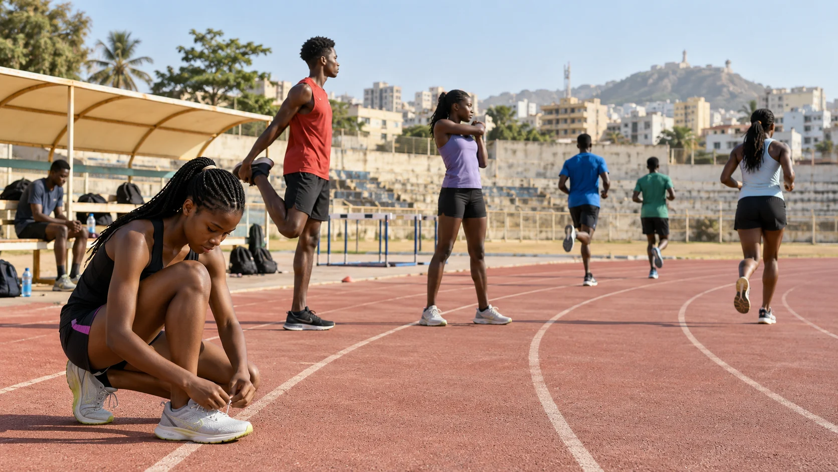 Athletics track at a youth sports venue