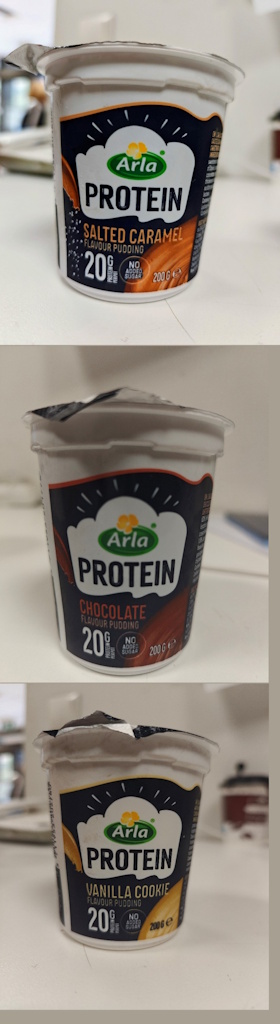 The three dessert flavours in EFET’s official product photograph