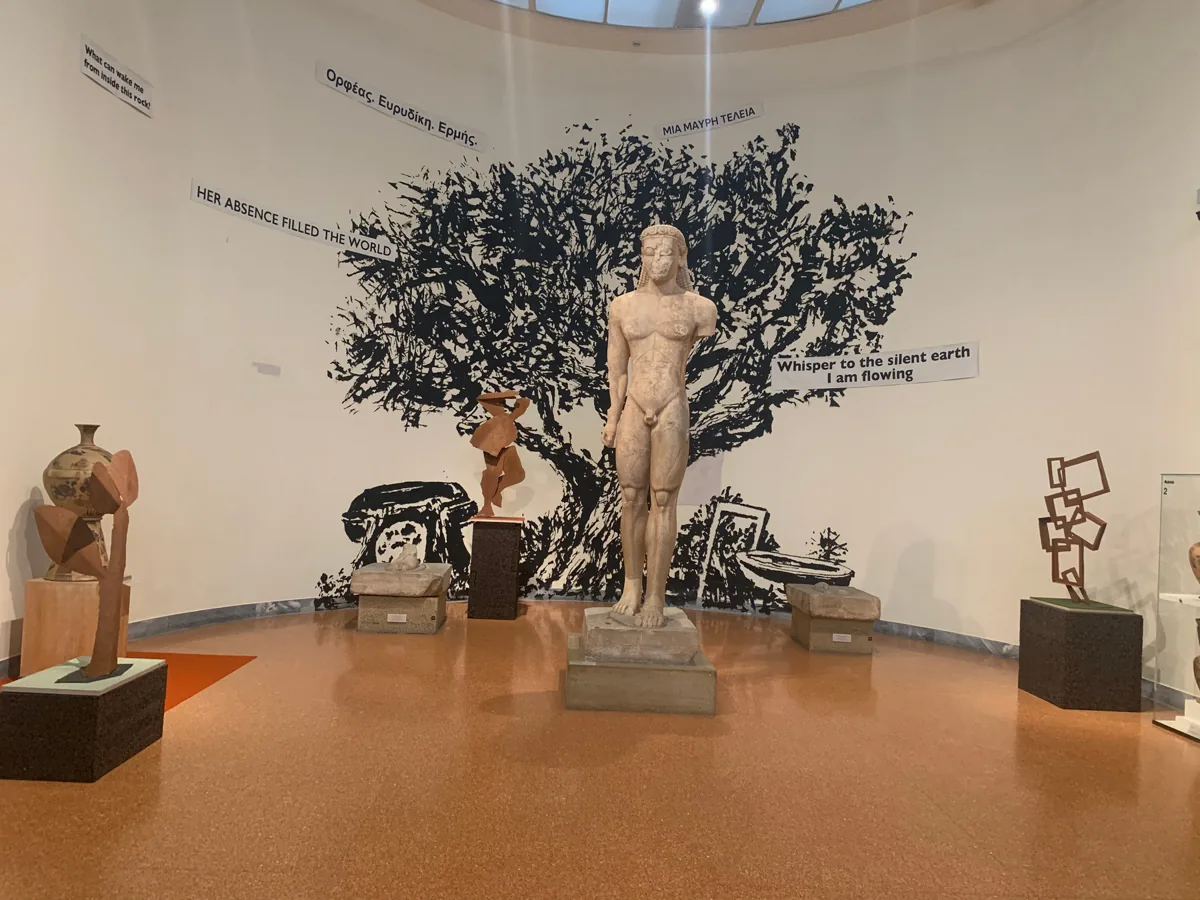 Ancient kouros and William Kentridge works at the National Archaeological Museum