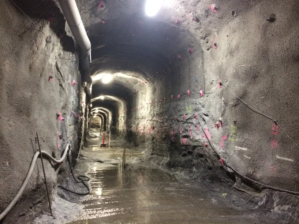 Tunnel in the Onkalo pilot facility in an archive photograph dated 23 April 2014